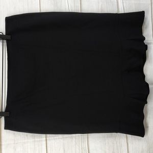 WHITE House Black Market Black Ruffle Hem Skirt, Size 12